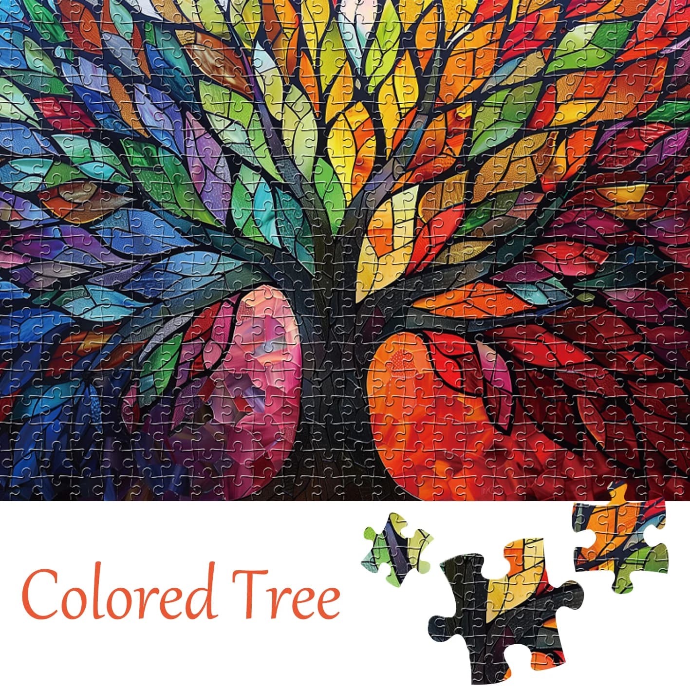 1000 pezzi albero colorato puzzle decorazioni per la casa giochi puzzle per adulti divertimento in famiglia puzzle da pavimento giocattoli educativi per bambini