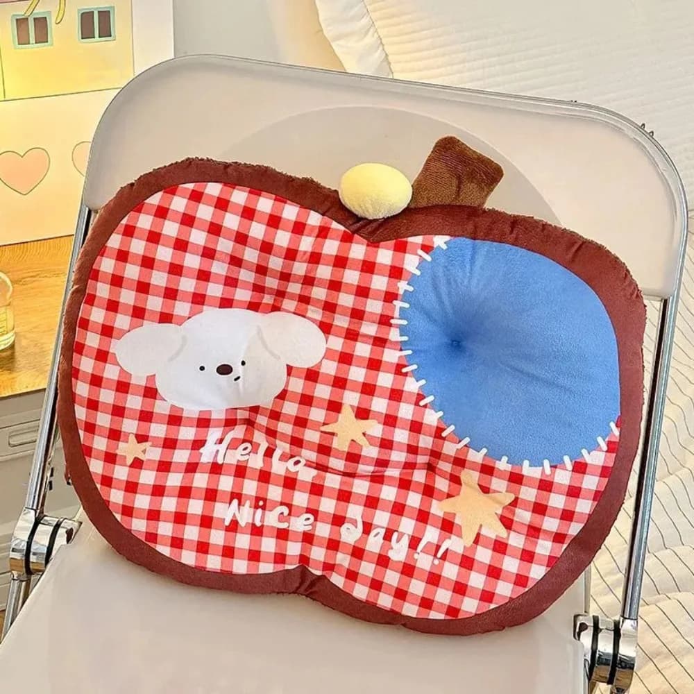 Cuscino per Sedia con Motivo a Quadretti, Cuscino per Seduta Dopamine Puppy Cartoon, Supporto Lombare Antiscivolo, Cuscino Tatami per Sedia da Gaming