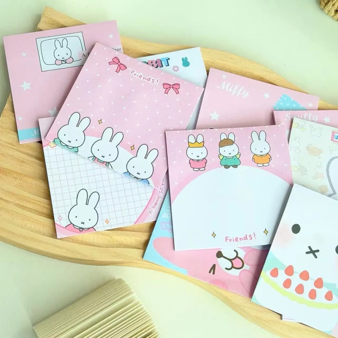 Miffy Cartoon Sticky Notes Self Adhesive Memo Pad Grid Blank Design Cute Decorative Note Paper For Office Supplies
