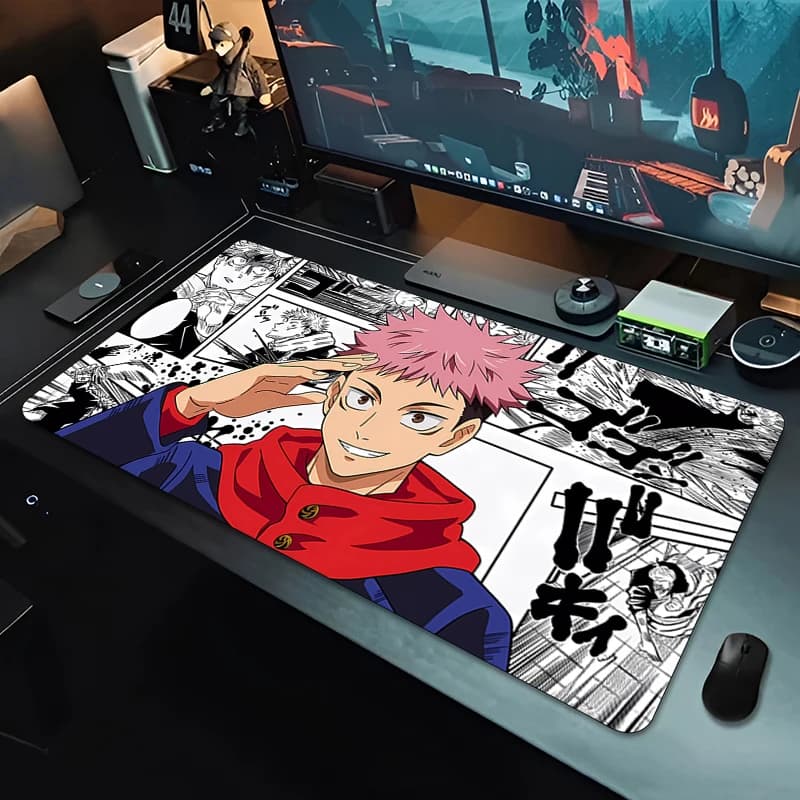 Oversized Mouse pad J-jujutsu Kaisen Sukuna Yuji Gamer Computer Desk Mat Gaming Keyboard pad Lockedge Japanese anime Mousepad