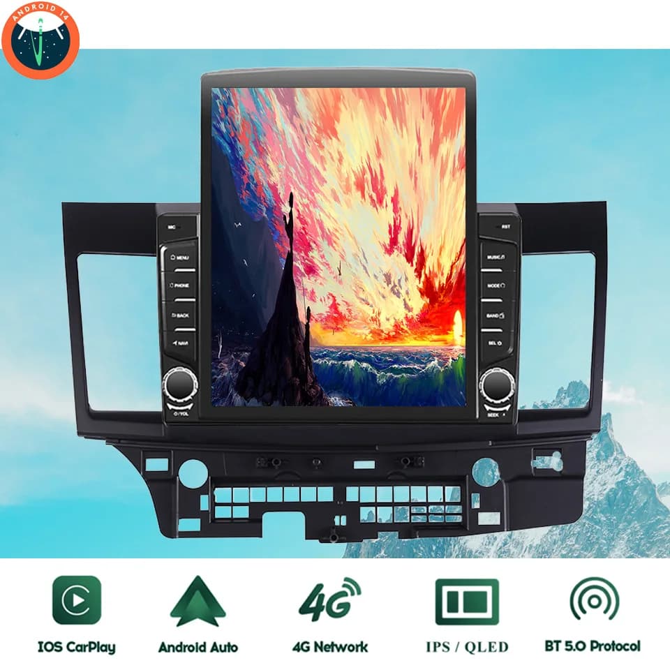 8G + 128G Android 14.0 Autoradio Stereo Musica Registratore a nastro per Mitsubishi Lancer 2007 - 2018 Navigazione GPS automatica 4G Sim WiFi DAB +