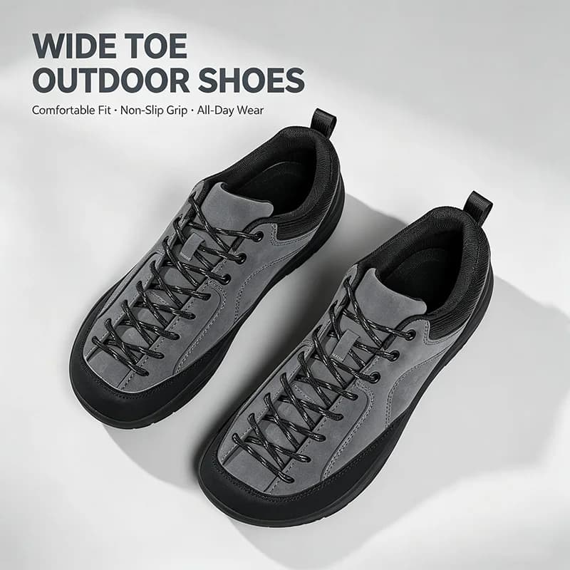 2027 Men Women Wide Toe Outdoor Hiking Shoes Large Size Comfort Durable Non-Slip Casual Walking Trek Sneakers for All Terrain
