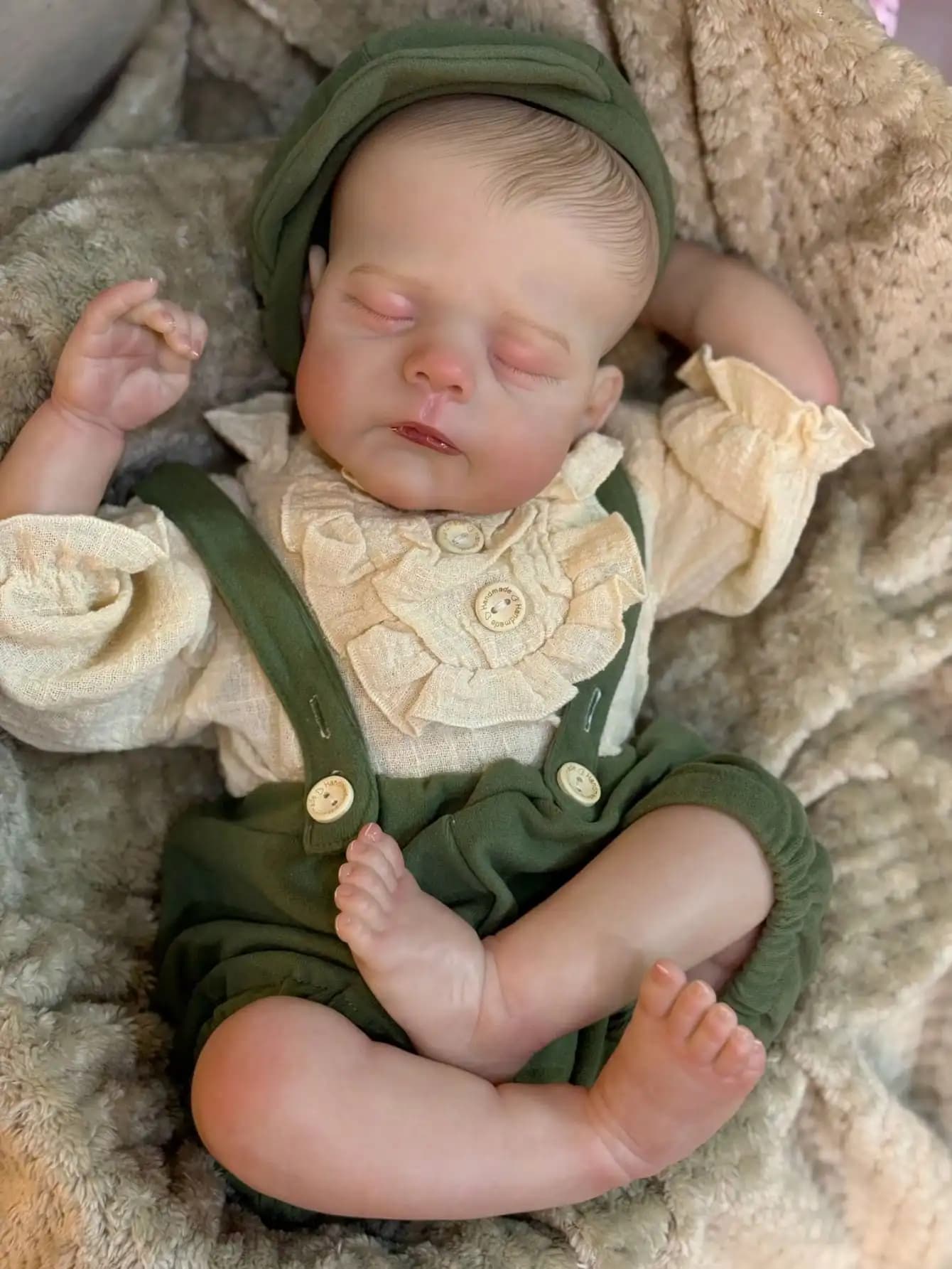 Adorabile bambola che dorme Eric Reborn da 18 pollici | Corpo in tessuto flessibile, regalo artistico da collezione