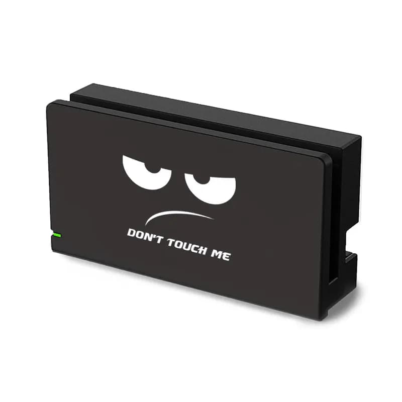 Divertente cover protettiva decorativa con scritta 'Don't Touch Me' per Nintendo Switch OLED, custodia di ricambio per la piastra frontale della dock station TV.