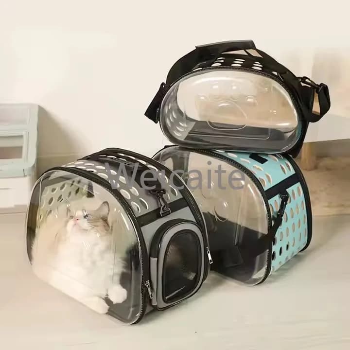 Zaino porta gatti all'ingrosso di vendita caldo Gabbia per animali domestici sostenibile Piccoli animali Cani da viaggio all'aperto portatili in plastica di nylon resistente