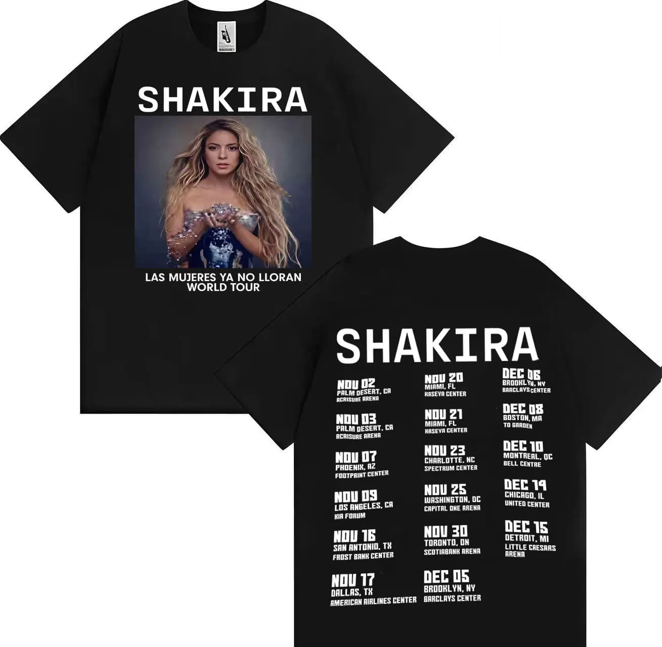 T-shirt da Uomo Singer Shakira Las Mujeres Ya No Lloran World Tour 2026, Magliette Hip Hop Harajuku Retro Oversize Streetwear
