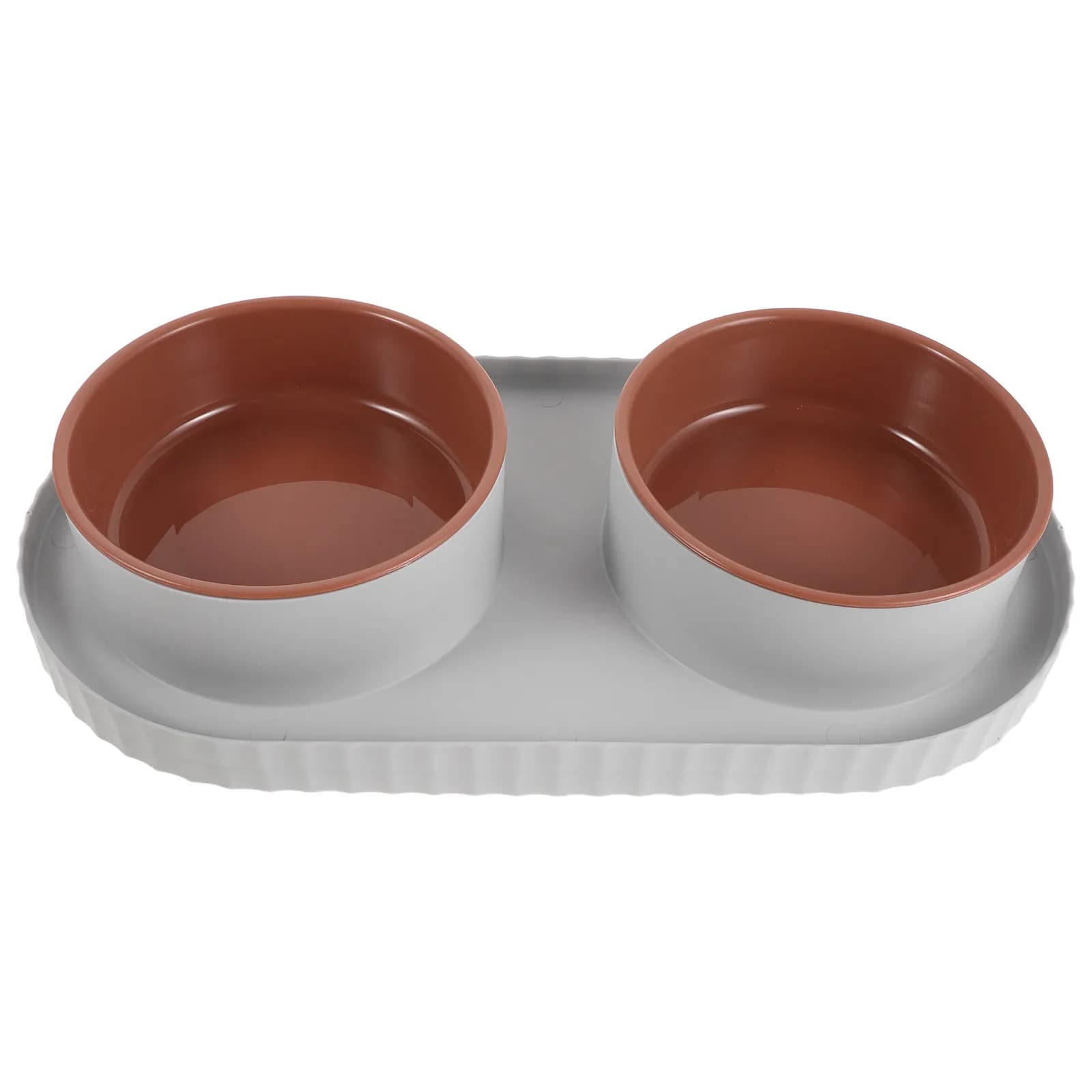 Double Cat Bowls Pet Feeding Dish Set Non-Slip Base Plastic Food Water Bowls for Cats Small Dogs Indoor Puppy Feeding Spill