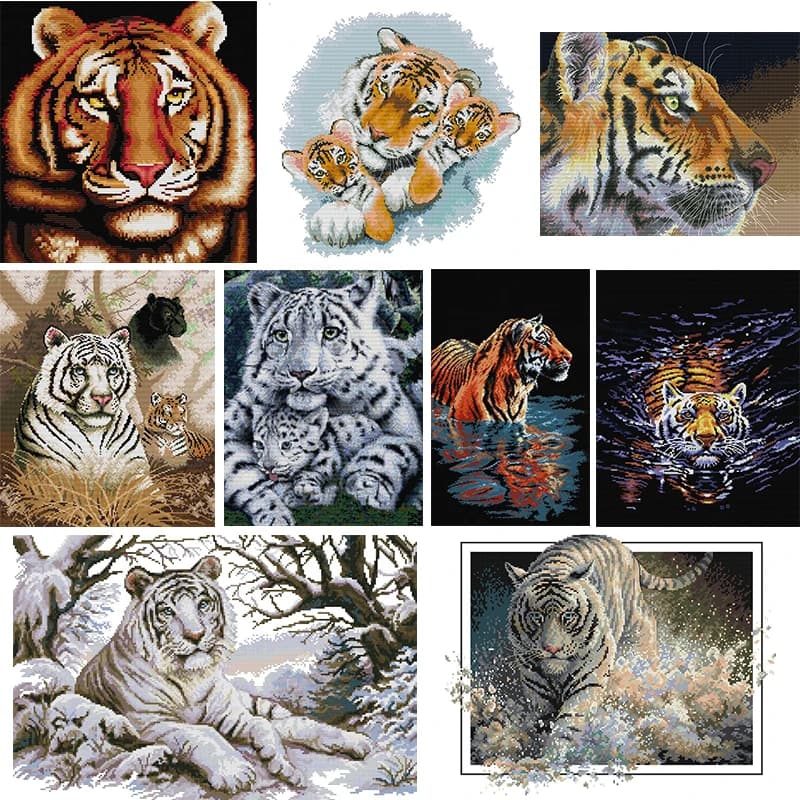 Serie Tigre Animale Kit Punto Croce Aida 14CT 16CT 11CT Tela Stampata Tessuto Ago Filo Set FAI DA TE Ricamo A Mano Decorazioni Per La Casa