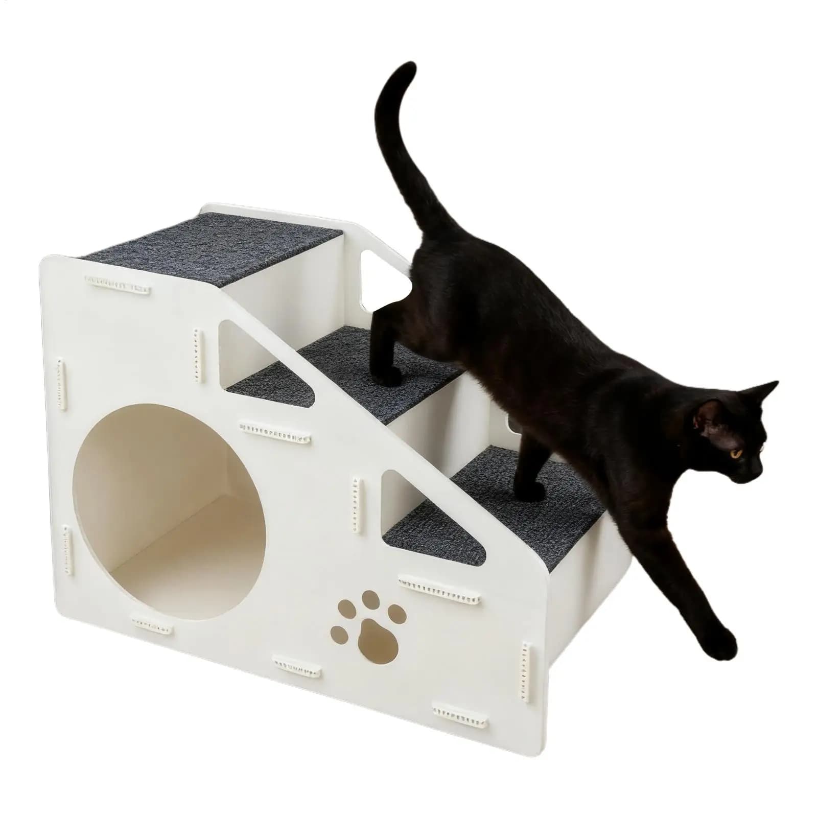 Dog Steps for Bed Foldable Non-Slip Portable Ramp Puppy House Ladder for Living Room Indoor Bedroom Dogs Puppy Cats Kitten Small