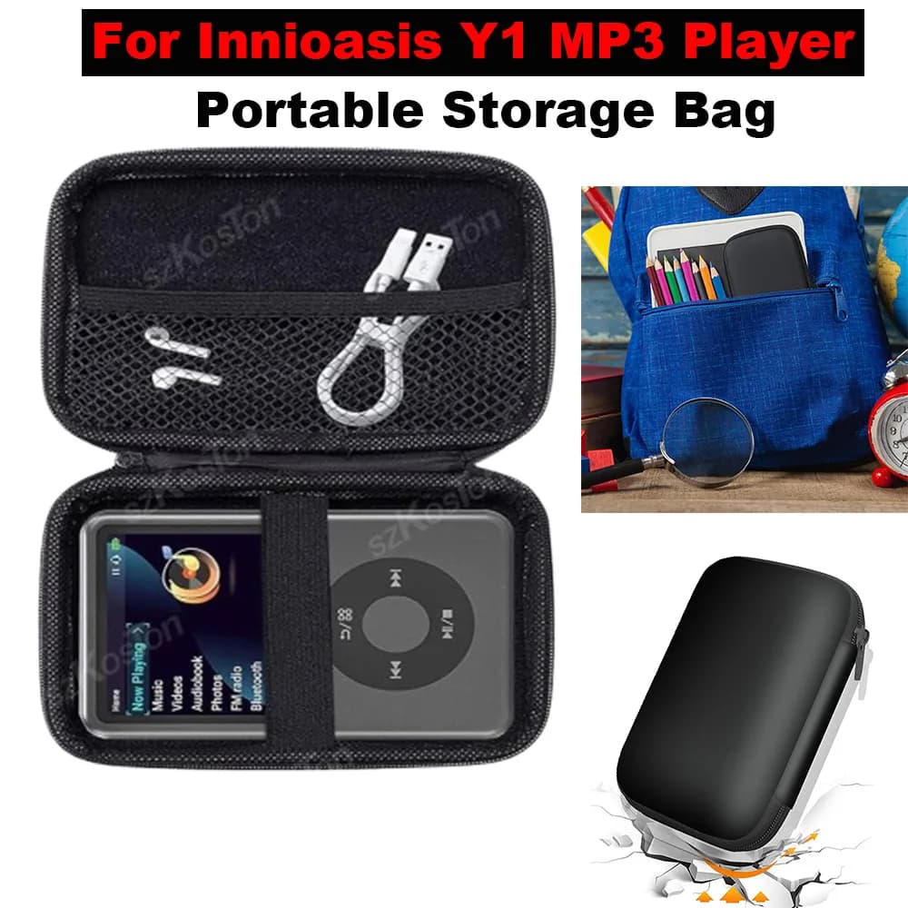 Hard case compatible with MP3 player Innioasis Y1, shockproof and anti-scratch portable travel bag