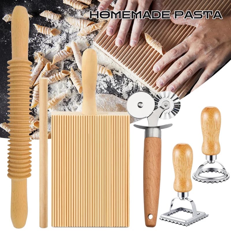 Set di tavole per Gnocchi strumenti per fare la Pasta italiani Ravioli Stamp Cutter per Cavatelli fatti in casa Garganelli Fettuccine Pasta Maker