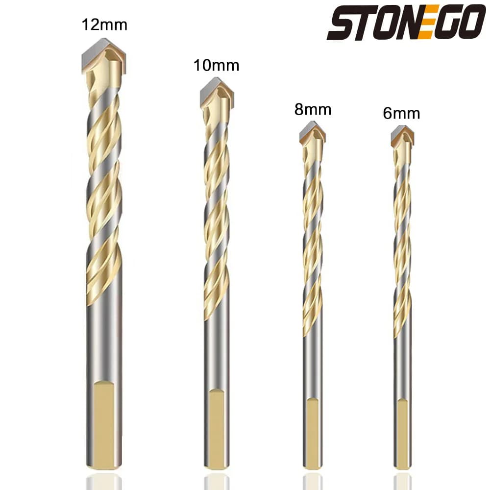 1/5/7PCS Punta da trapano per muratura per calcestruzzo, plastica, metallo morbido, piastrelle, vetro, legno, specchio da parete, muro di mattoni in ceramica, 6mm/8mm/10mm/12mm
