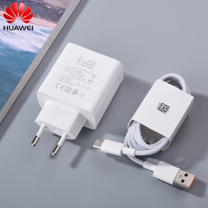 66W Super Fast Charger EU Plug for Huawei SuperCharge 6A USB C Cable Wall Adapter for Mate 60 50 Pro P50 Pura 90 Nova 8 9 10 12