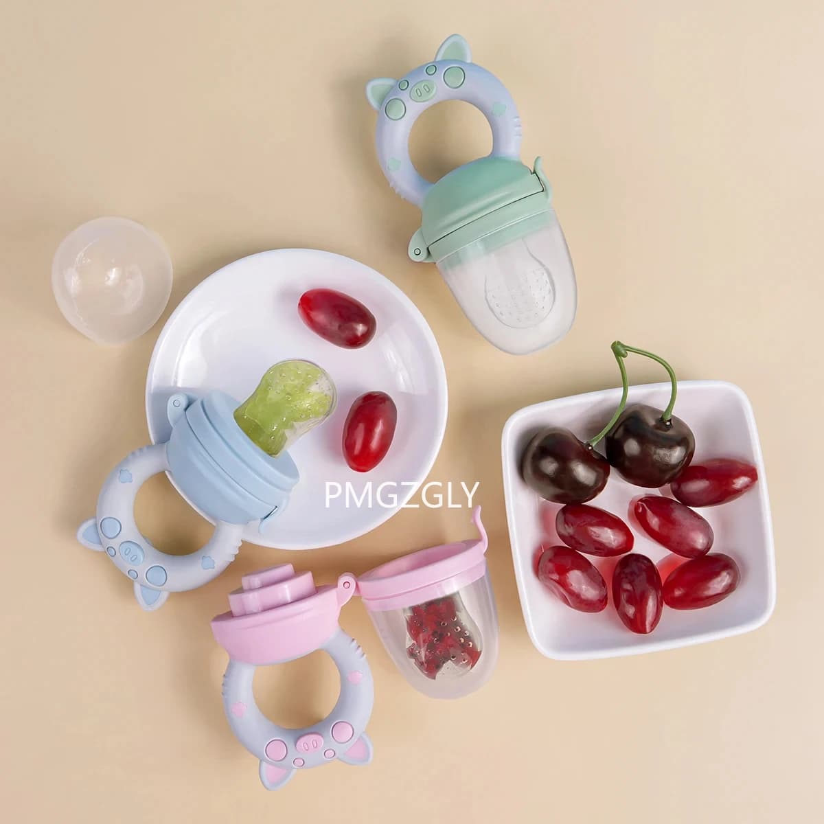 4 pezzi/set mangiatoia per frutta e verdura in silicone per neonati e bambini piccoli 6-36 mesi ciuccio per dentizione e alimentazione per uso alimentare