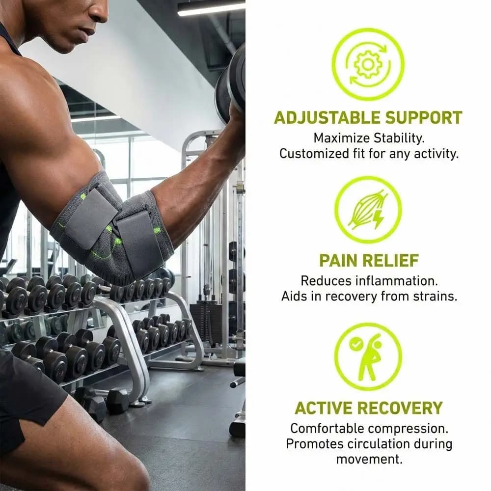 Fascia a Compressione per Gomito Traspirante, Supporto per Esercizio Quotidiano, Protezioni per Gomito, Fascia per Braccio, Supporto per Gomito da Tennis, Fascia per Avambraccio, Fascia per Gomito da Golf