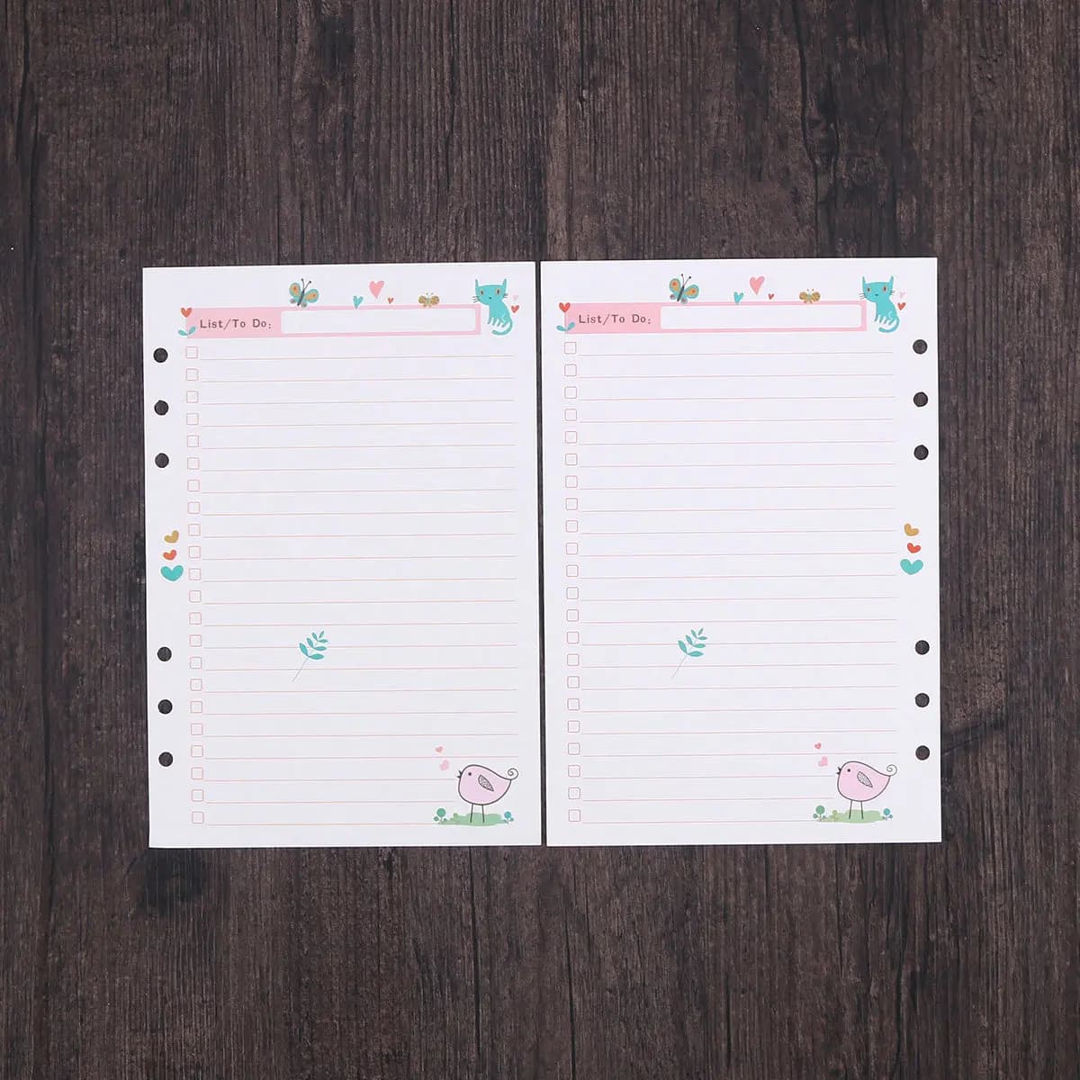1 Pezzo di Ricariche di Carta Formato A5 a 6 Fori, Fogli Sciolti per Quaderni, Agende, Blocco Note, Diari, Organizer, Superficie Liscia
