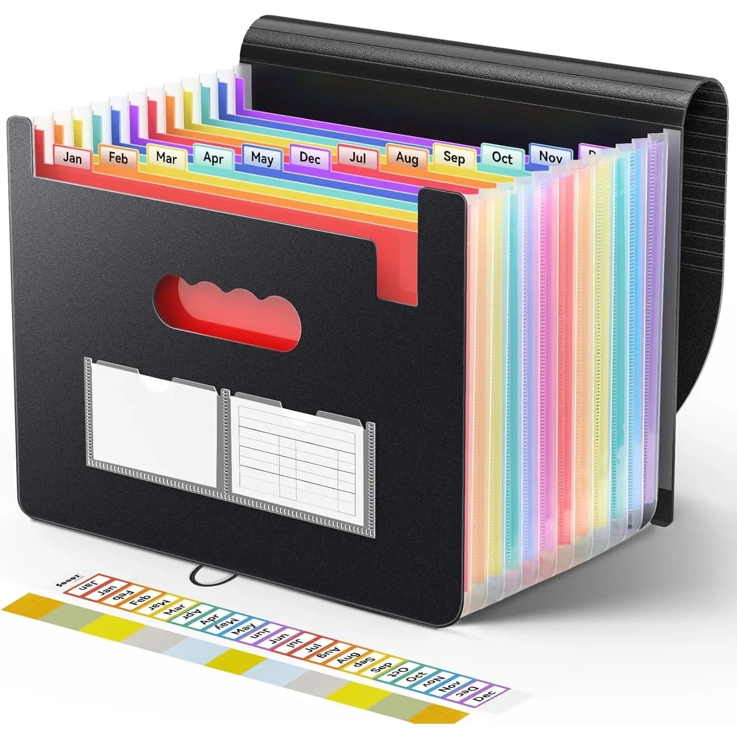 Organizer for organ, 12 pocket expandable file folder, portable organizer for tax receipts in monthly paper