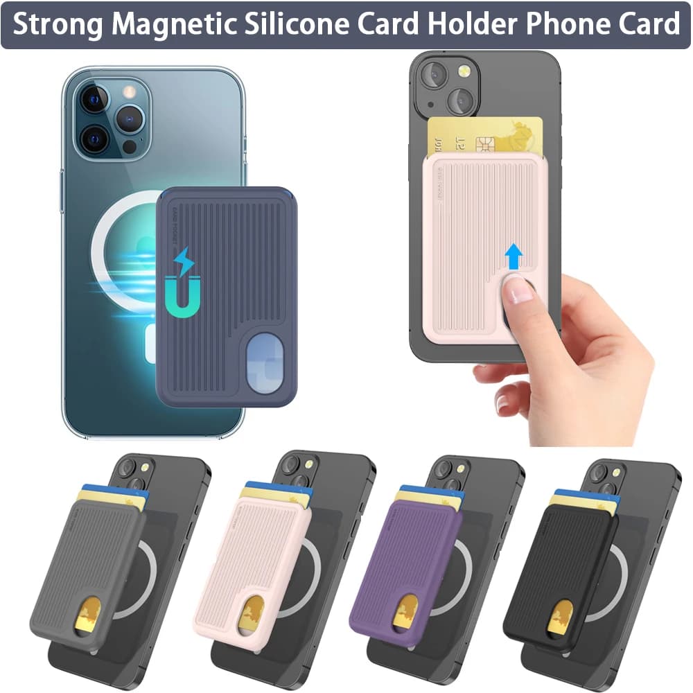 Porta carte magnetiche verticali a doppia carta Porta carte magnetiche per telefono Portafoglio Porta carte Magsafe Shell per serie Iphone