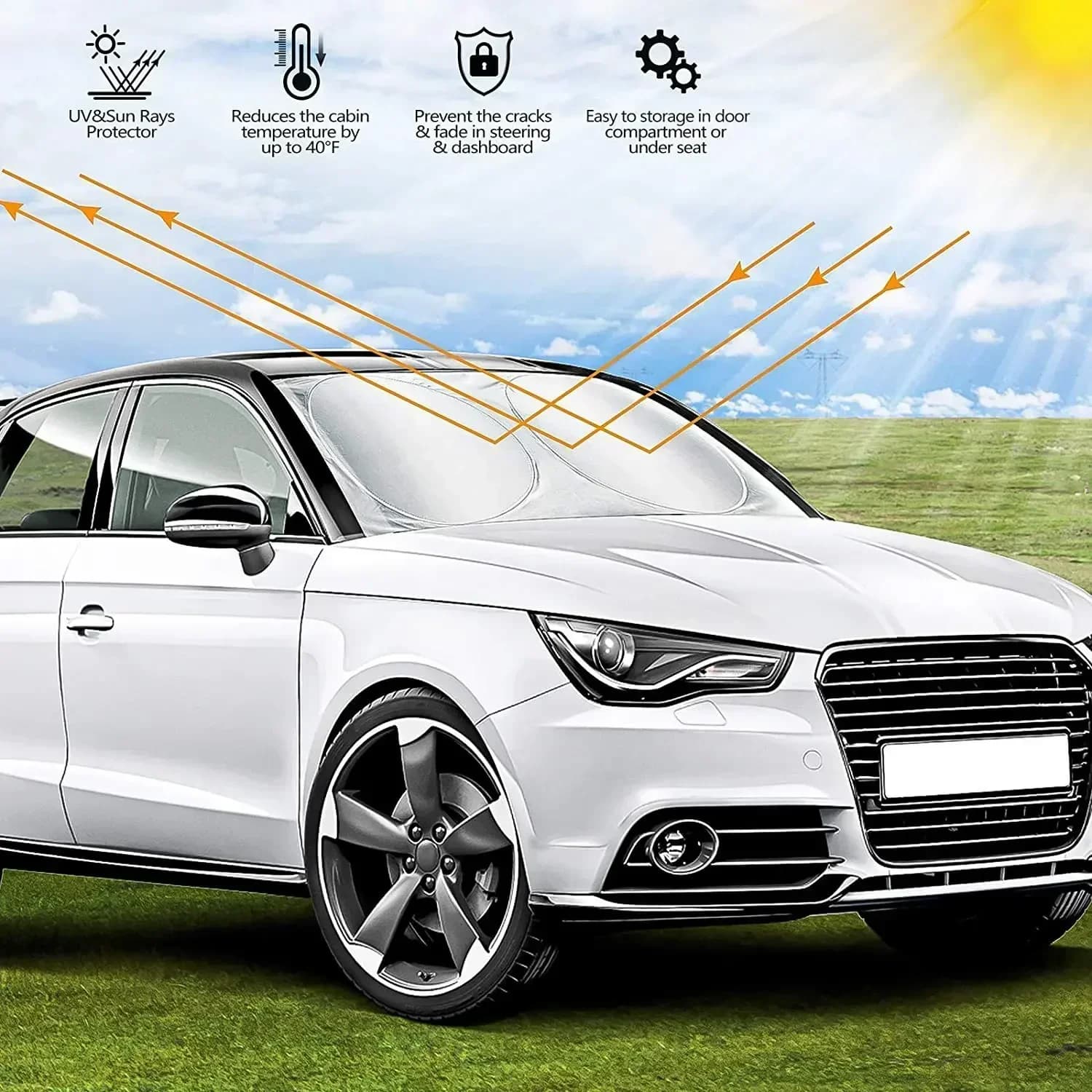 Universal UV Protection Shield Front Rear Car Window Car SunShade Anti Snow Ice Sunshade Sun Shade Visor Windshield Cover Auto