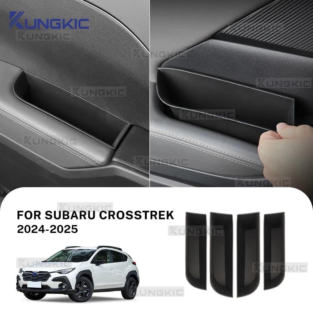 KUNGKIC Per Subaru Crosstrek 2024 2025 ABS Scatola di Immagazzinaggio LHD RHD Porte Laterali Auto Organizer Caso Scatola Accessori Interni