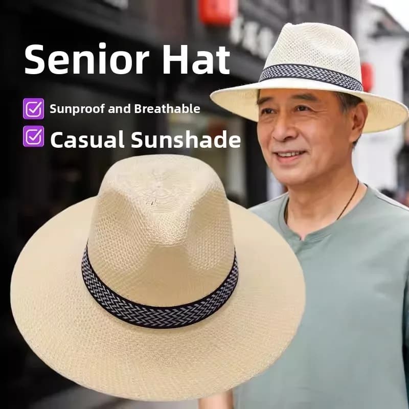 Sun Protection Large Brim St Hat for Middle-Aged And ly Men Summer Breathable Lightweight Foldable Outdoor Cap