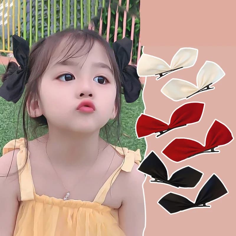 2PCS New Korean Razor Bow Baby Forks Sweet Copricaps Girls Dances Woman Cute Barrettes Hairgrips Hair Accessories