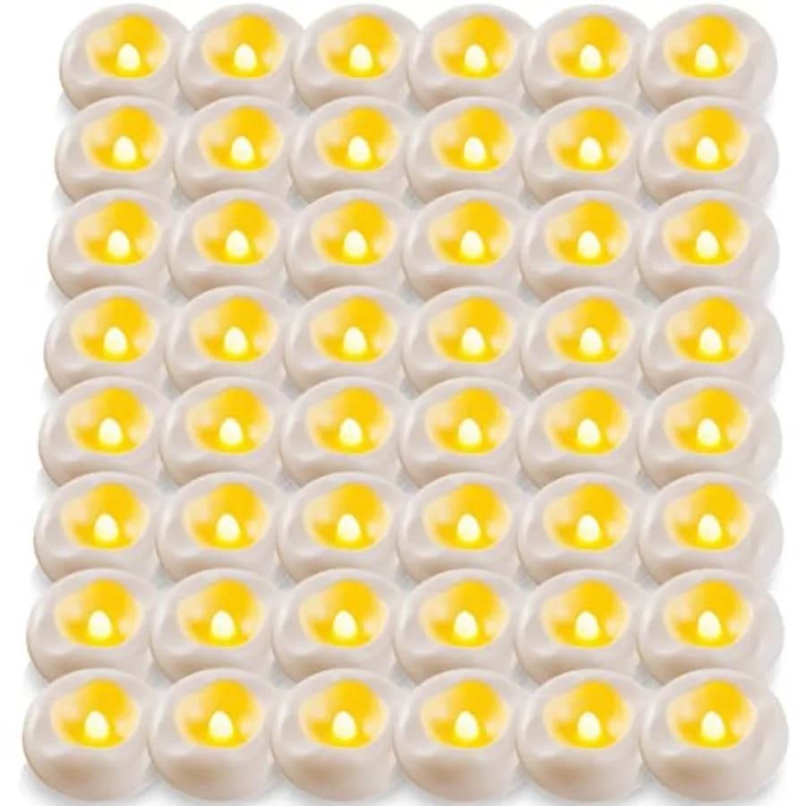 Candele Galleggianti a LED Senza Fiamma Attivate dall'Acqua, 160+ Ore di Autonomia, Impermeabili, in Plastica, 2.3 Pollici, Bianche, a Batteria