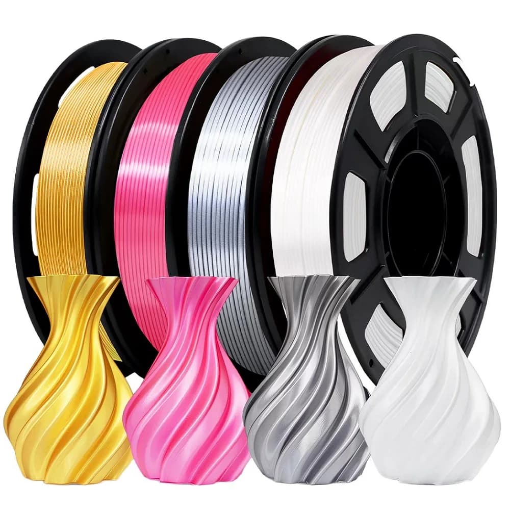 3D Filament Silk PLA 1.75mm 1kg/500g/250g 3D Printer Filament For Printing Toys Shiny Smooth PLA Gold Silver Red Blue High Speed