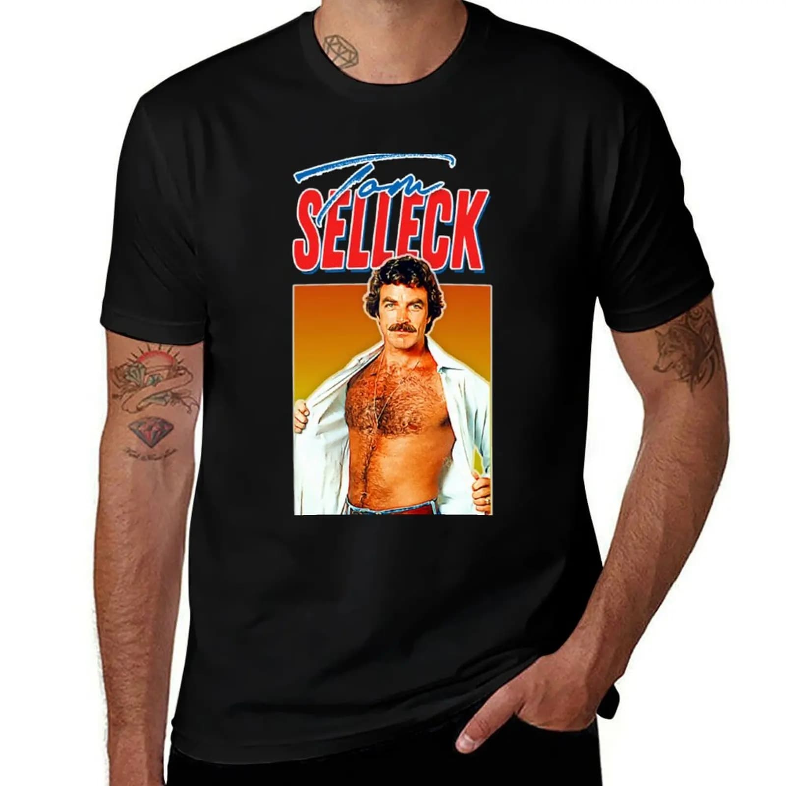 Tom Selleck T-Shirt Basic Lightweight Short Sleeve Tee T-Shirt