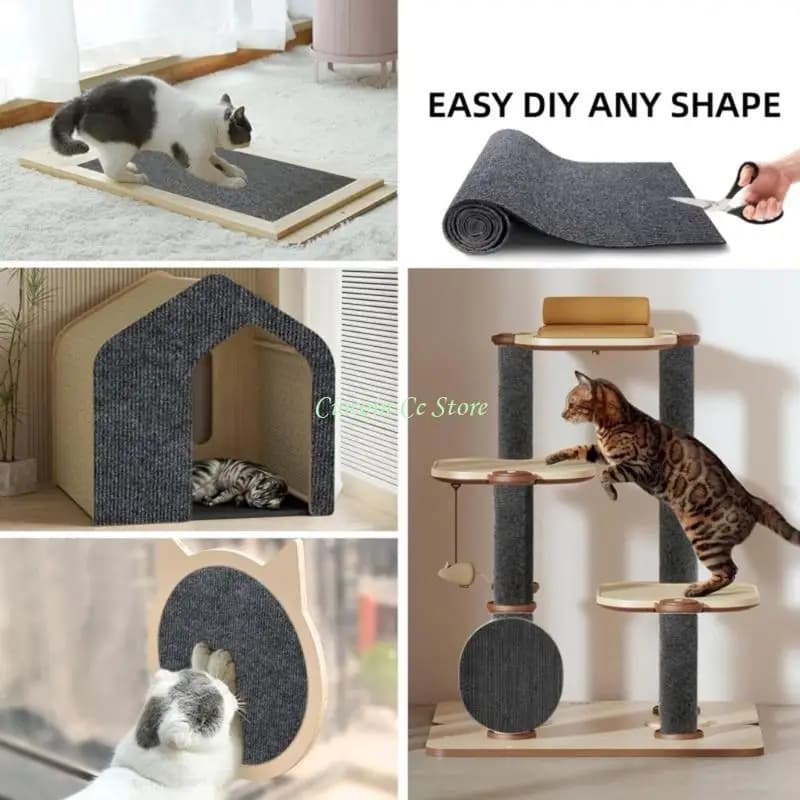 X90F Pair of Trimmable Cats Scratching Post Protectors Design Heavy Duty Polyester
