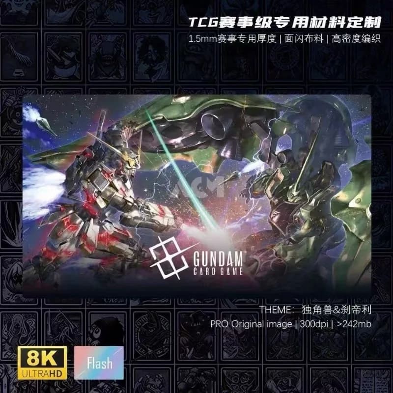 GCG Unicorn Gundam VS Kshatriya 600x350x1.5mm Flash Gomma Singolo Playmat Anime Cartoon Casa Duel Gioco da tavolo Tappetino Giocattolo Regali