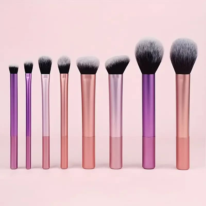 Kit di pennelli per trucco da 8 pezzi, pennelli per trucco in morbido pelo sintetico, pennelli per fondotinta, fard, ombretto, strumenti per trucco cosmetico