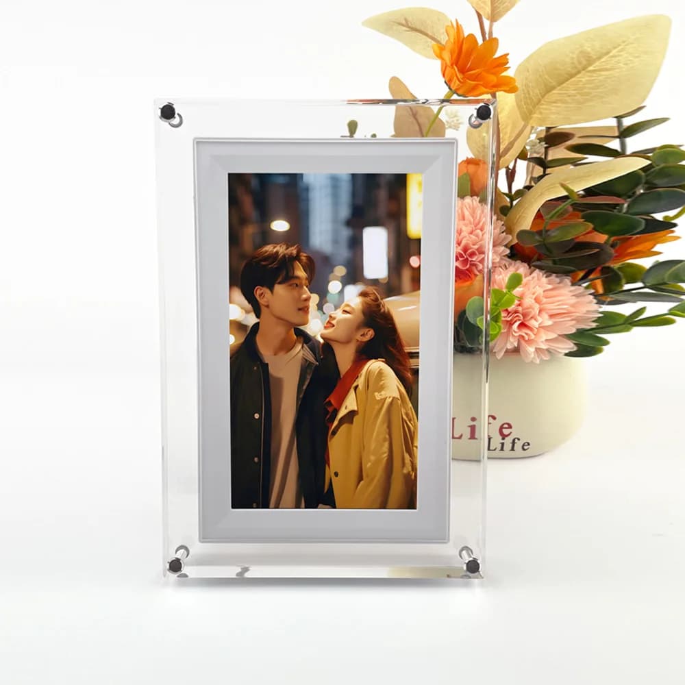 7-Inch Clear Acrylic Smart Photo Frame with and Support Digital Mobile Pentium 4 Ornament Gift