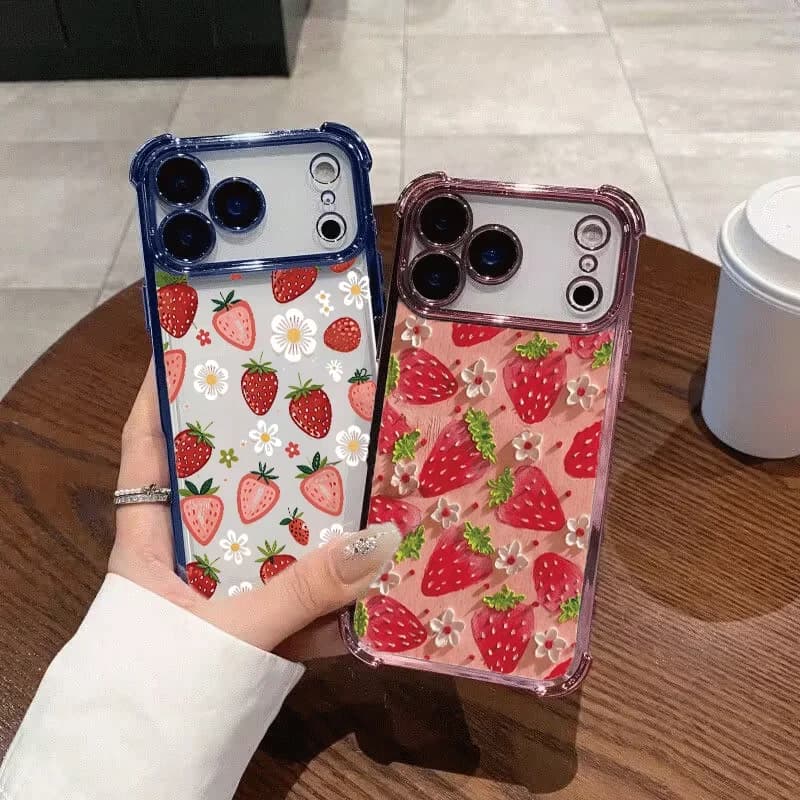 Cute Red Strawberry Flower Pattern Case For Xiaomi 17T Pro 15T POCO X8 Pro Max Ultra F7 M7 X7 X6 X5 Pro F5 5G Phone Casing