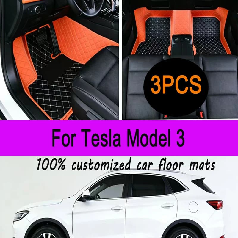 Custom Car Floor Mats for Tesla Model 3 2019 2020 2021 2022 Year Auto Interior Accessories