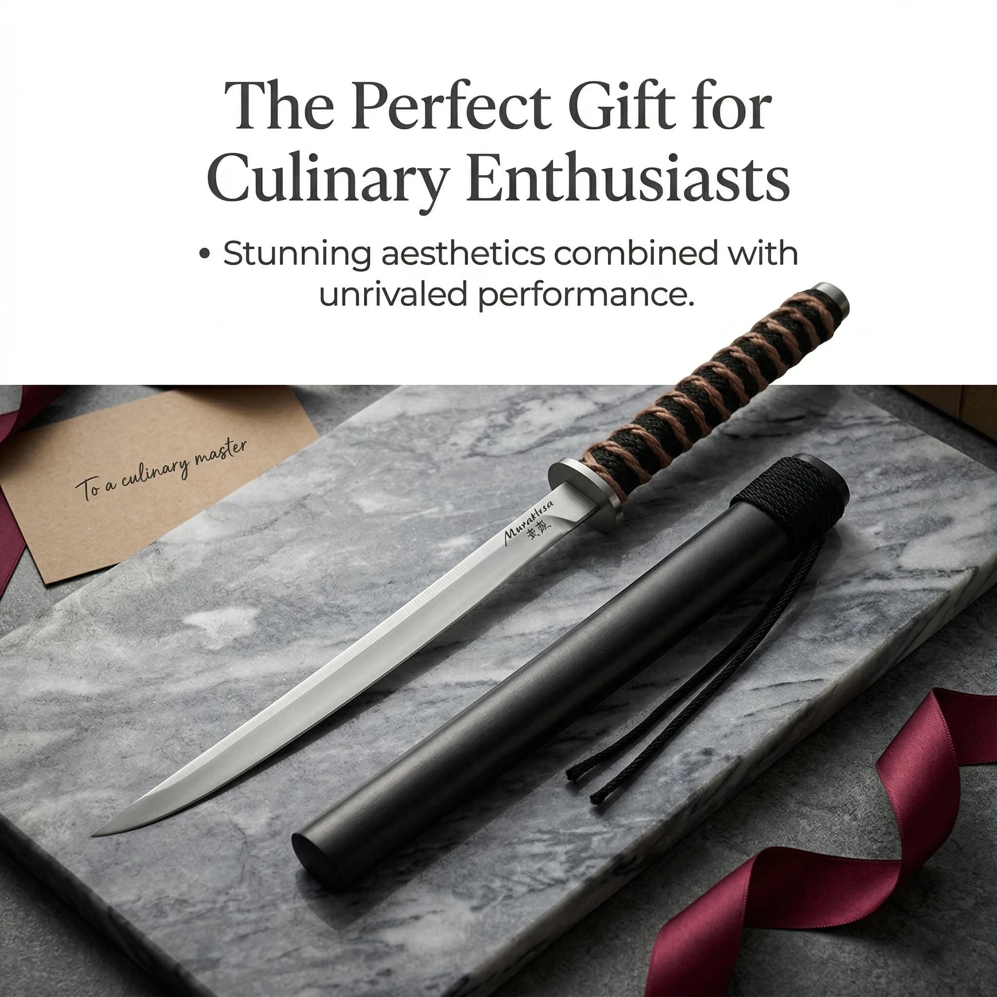 Nuovo Coltello da Chef Multiuso Portatile - Affilato Coltello Giapponese per Sushi con Fodero, in Acciaio Inossidabile per Cucina e Ristorante
