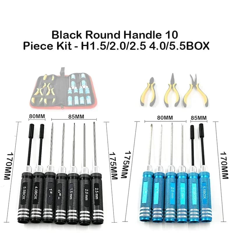 10 pz/set Ball Link 10 in 1 RC Elicottero Cacciavite Pinze Kit di Strumenti di Riparazione A Mano Esagonale (1 set) set di strumenti rc Dropship