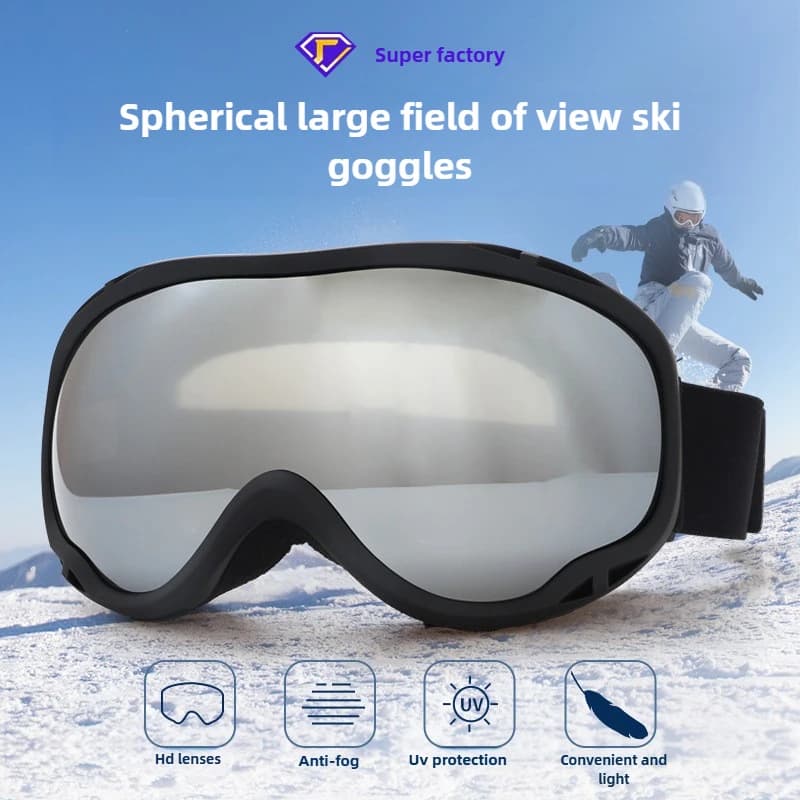 Spot grandi occhiali da sci sferici occhiali da sci antiappannamento a doppio strato occhiali da neve per adulti occhiali attrezzatura da alpinismo