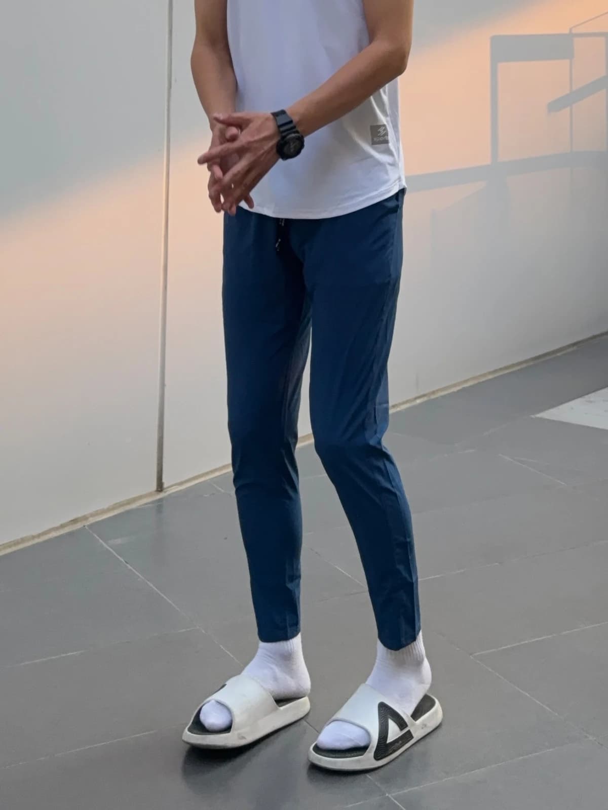 Short-sleeved Uncleblue Sports Trousers, Ice Silk Sottili, Freschi, Casual, Breathable, Running, with Belt, Polyester Fiber Legends