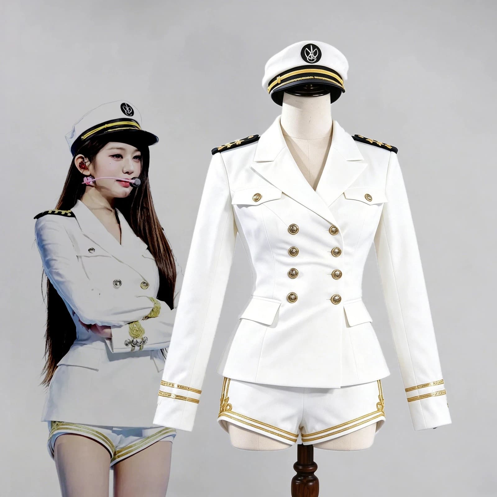 Role playing navy costume top and shorts party performance costume two-piece set