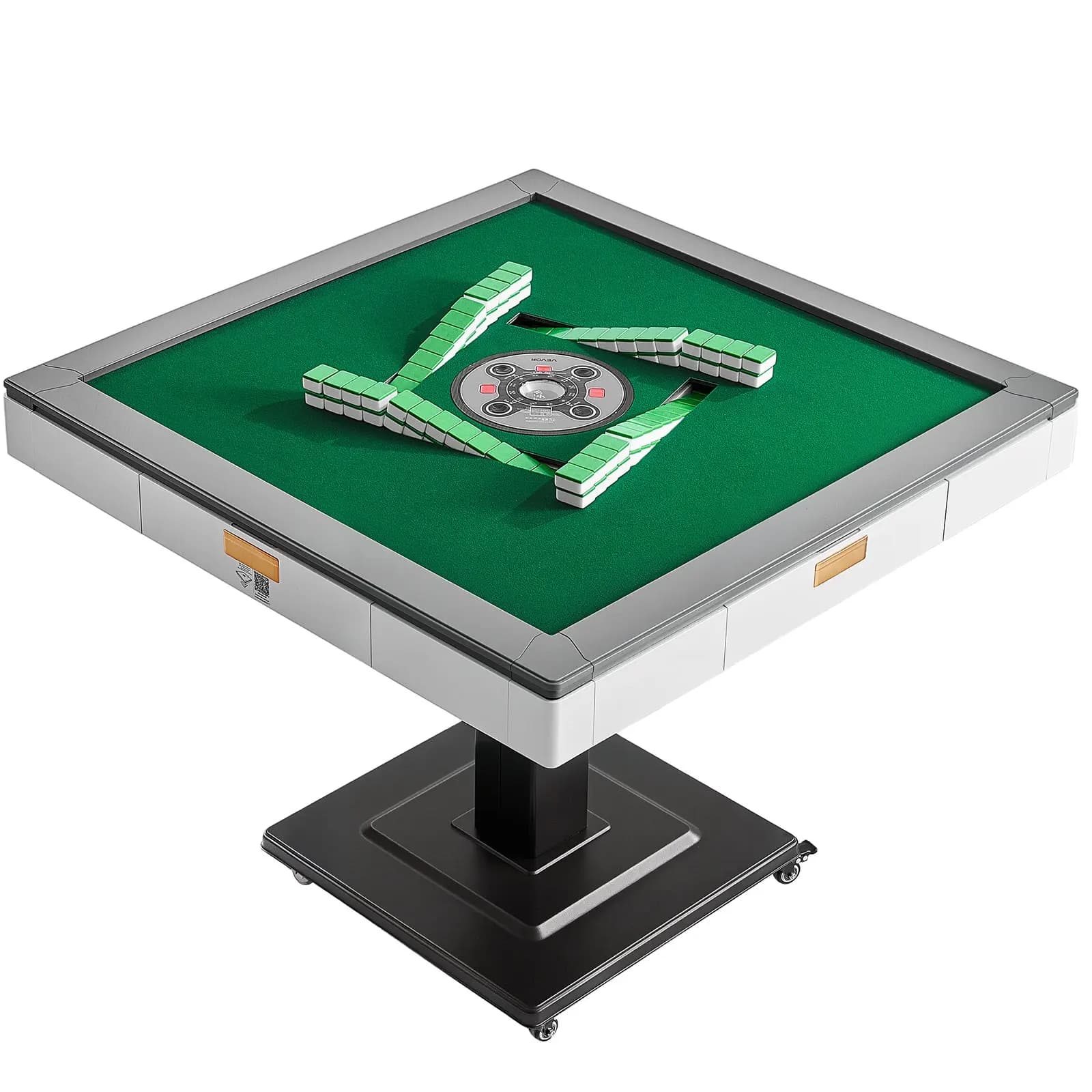 Tavolo da Mahjong Automatico con Ruote, 2 Set di Tessere da 42 mm (152 Pezzi), Tavolo da Mahjong Stile Montagne Russe, Pieghevole e