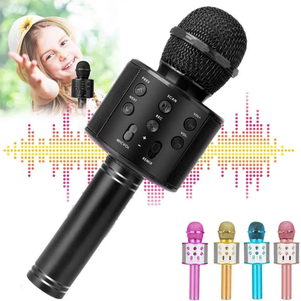 Microfono altoparlante per microfono karaoke wireless portatile portatile per lettore musicale per bambini Registratore di canto KTV
