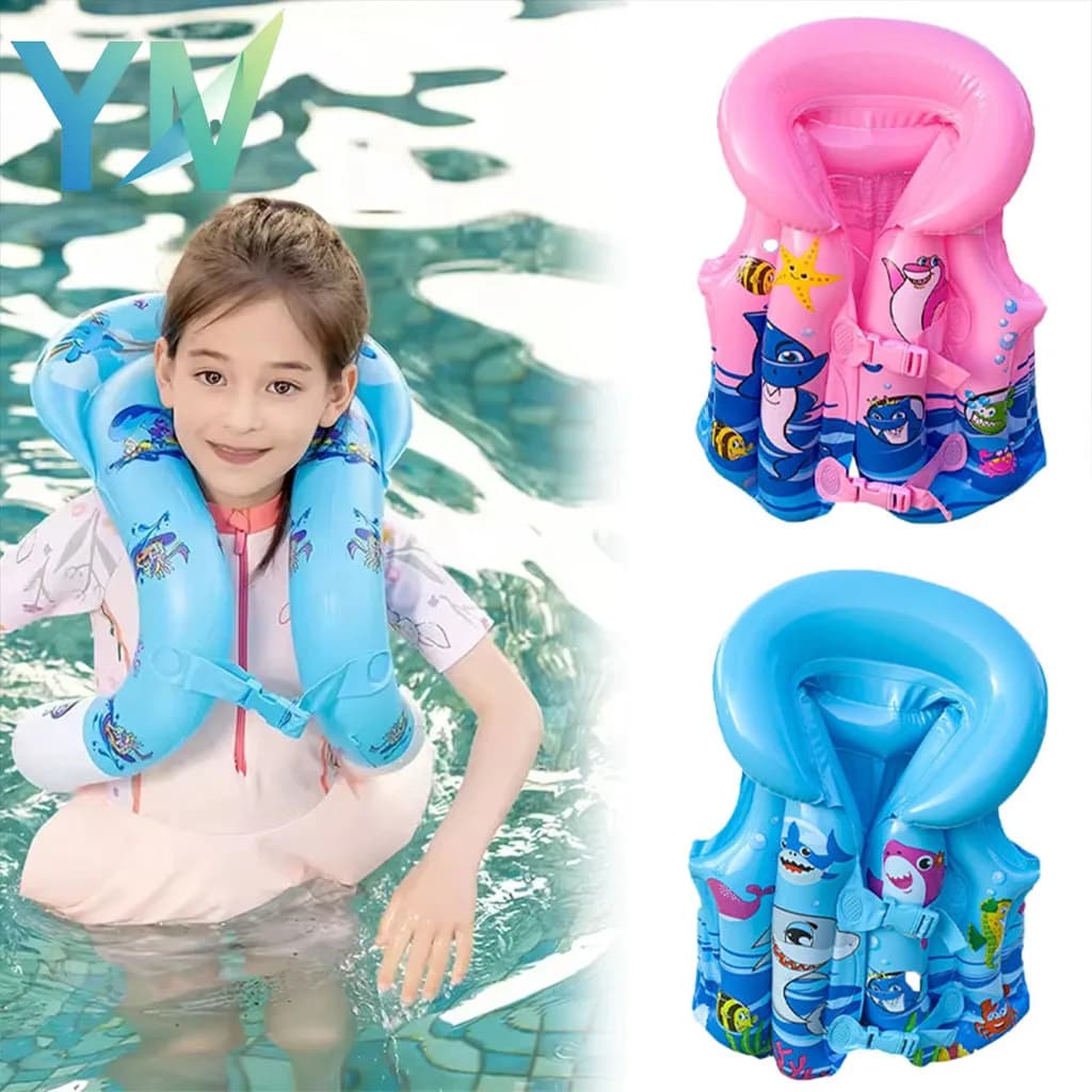 Giubbotto di salvataggio gonfiabile per bambini, 1-5 pezzi, giubbotto galleggiante in PVC per bambini, giubbotto da nuoto per bambini, per la sicurezza in piscina e in spiaggia