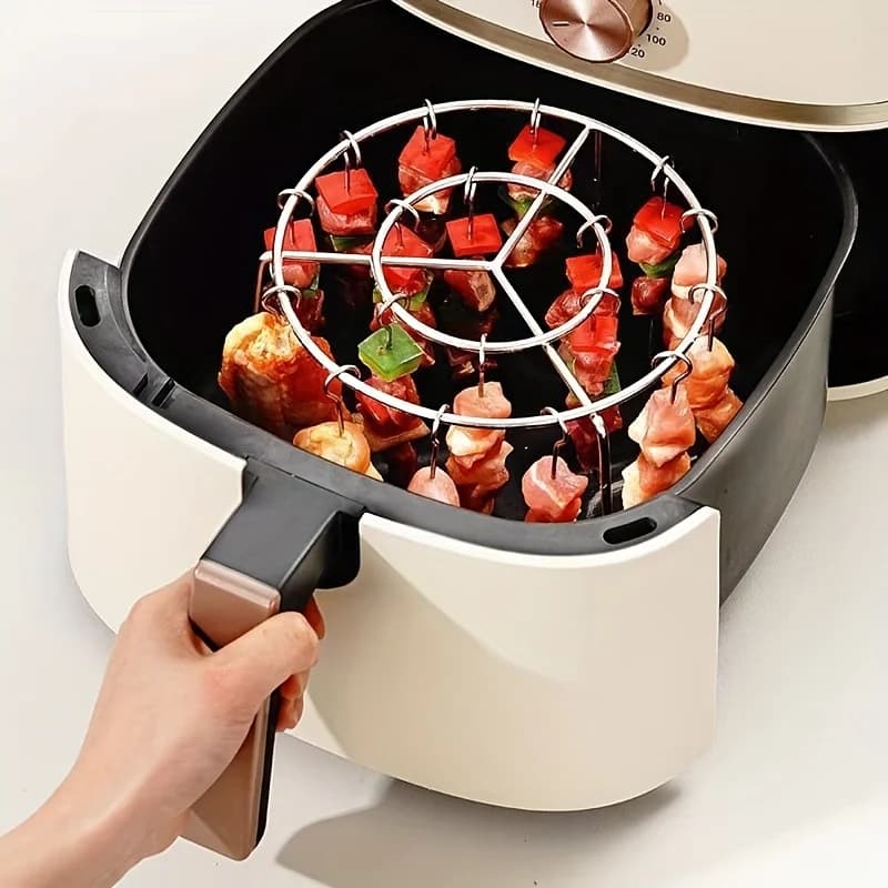 Vertical Support for Air Fryer Spiedini, for an Equa Heat Distribution, Contains Chicken Cosmetics, Powers and Cock, BBQ Grill Easy to Clean for Domestic Kitchen