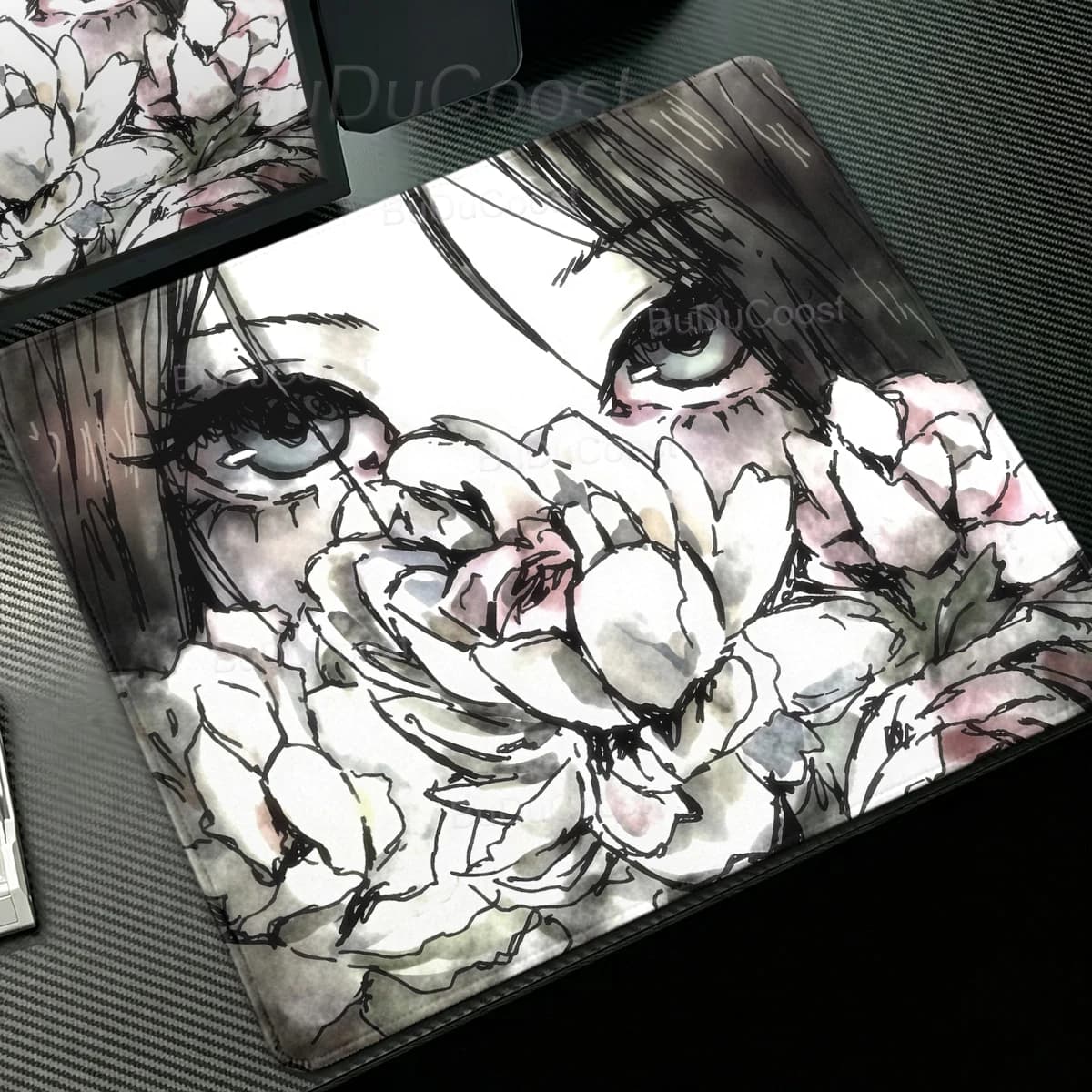 Anime Girl Desk Mat Flower Aesthetics Small Mouse Pad Laptop PC Keyboard Mousepad Gaming Carpet Office Accessorie Rubber micepad