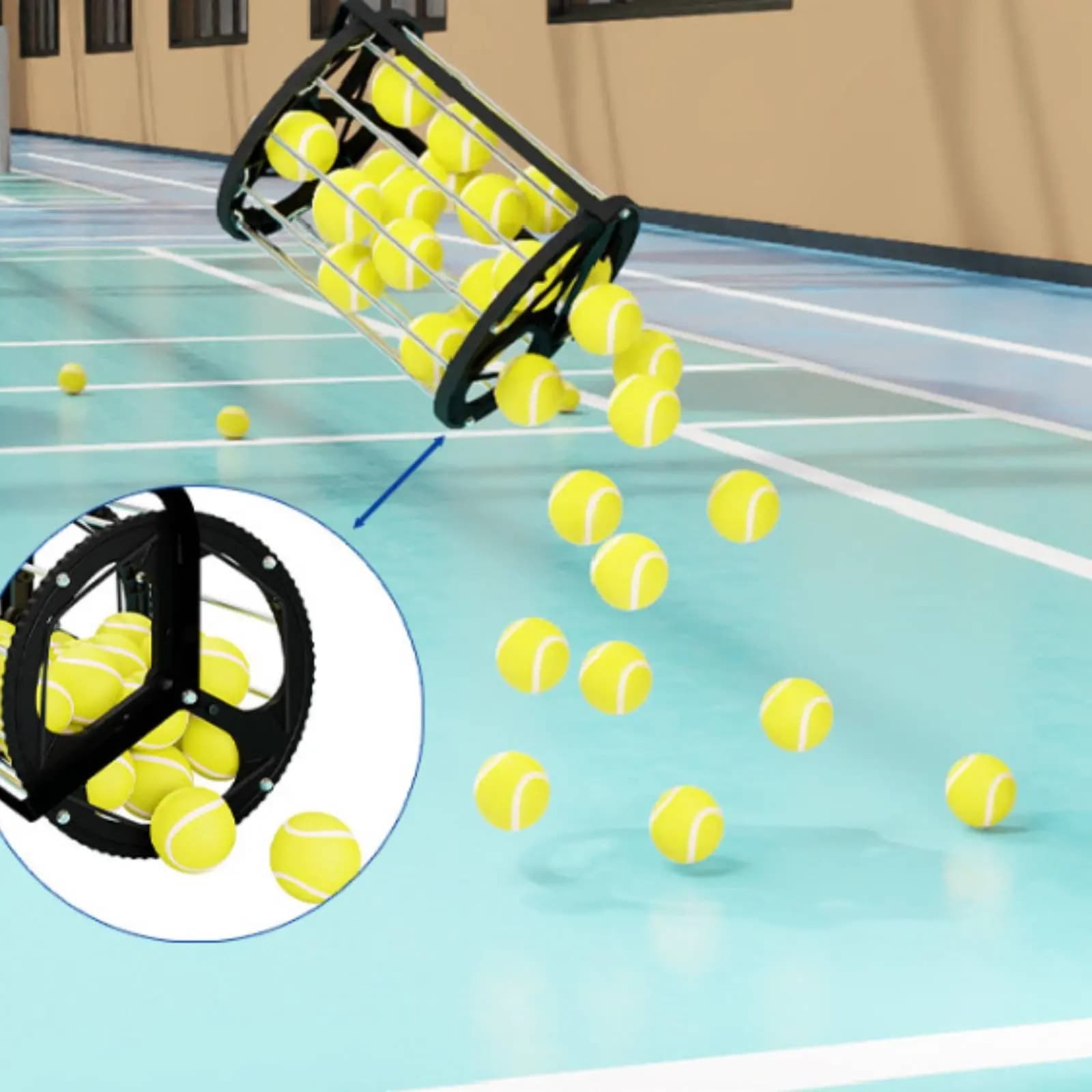 Tennis Ball Picker Training Helper Tennis Ball Collector Sports Gear Easy to Use Portable for Coaches