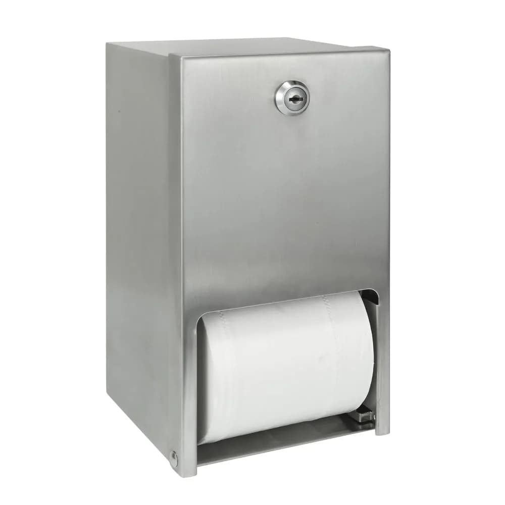 Dispenser di Carta Igienica Commerciale in Acciaio Inox, Porta Rotolo da Parete Resistente con Serratura per Bagni e Toilette