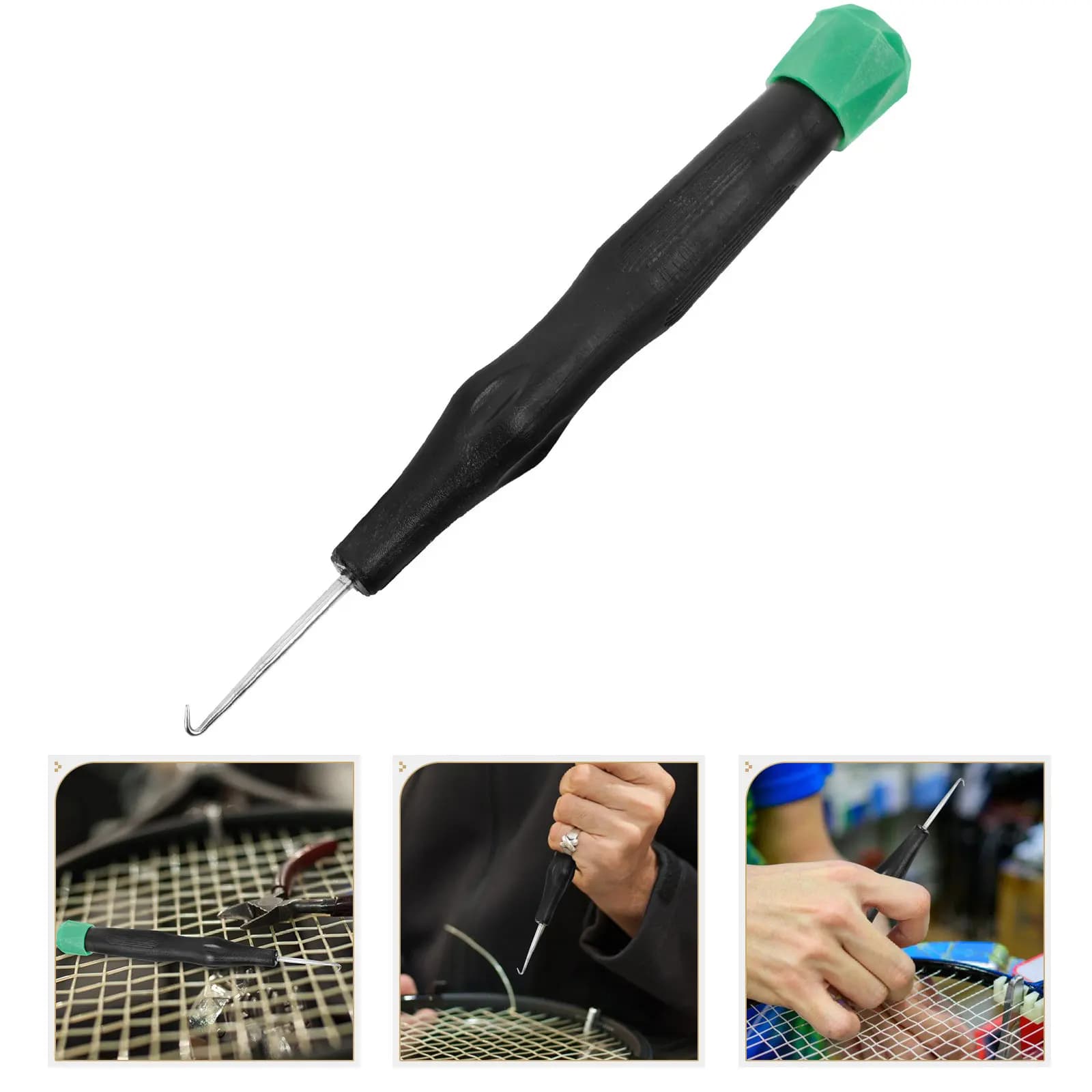 Gancio per Incordatura Racchette da Badminton e Tennis in Lega di Alluminio con Impugnatura Ergonomica, Strumento Affidabile per Macchine Incordatrici di Precisione