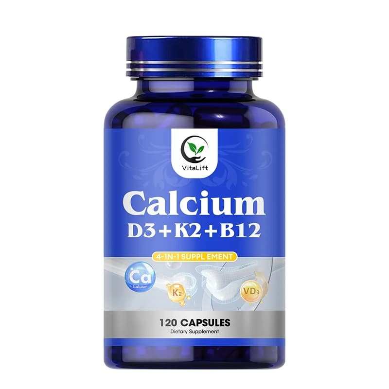 Integratore di Vitamina D3 + K2 + Calcio 5000UI, Favorisce l'Assorbimento del Calcio, la Rigenerazione Ossea e il Sistema Immunitario