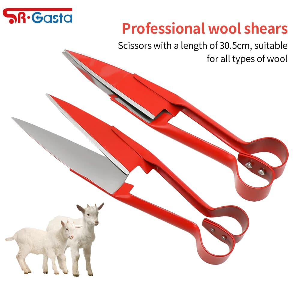Hand Shears For Sheep Shearing Carbon Steel Scissors Pet Horse Dog Shearing Red Handle Shearing Potted Plant Pruning